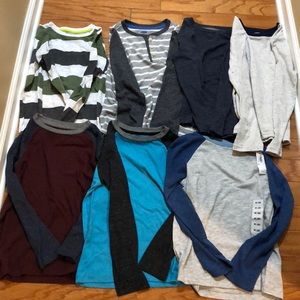 7 ON boys Henley & space dye long sleeve tops